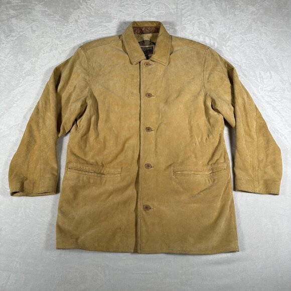 VTG Robert Comstock Endurance Shirt Jacket Men Size 40 Genuine Leather Suede GUC - Picture 1 of 13